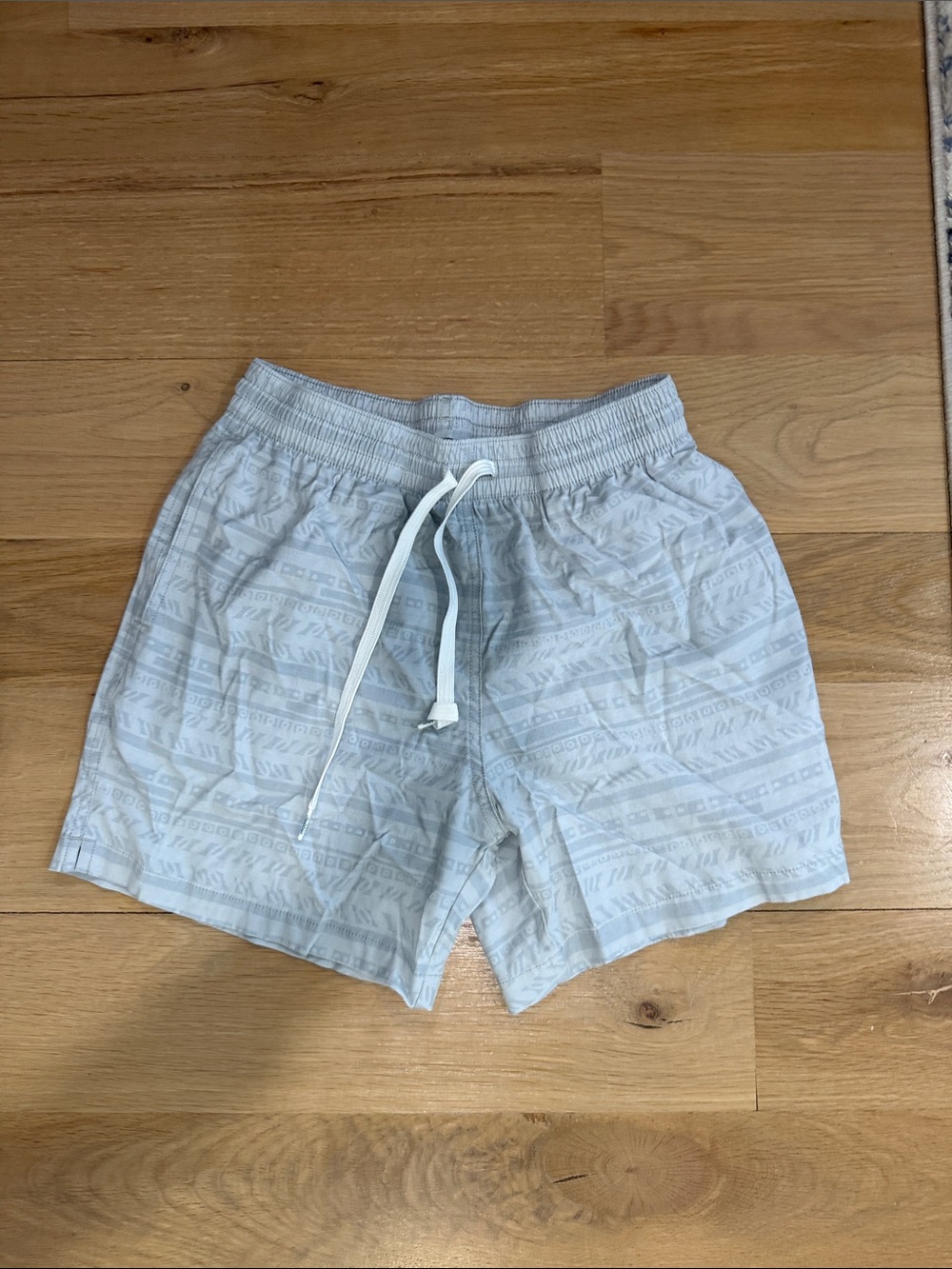 chubbies Light Gray Patterned Kids Swim Trunks
